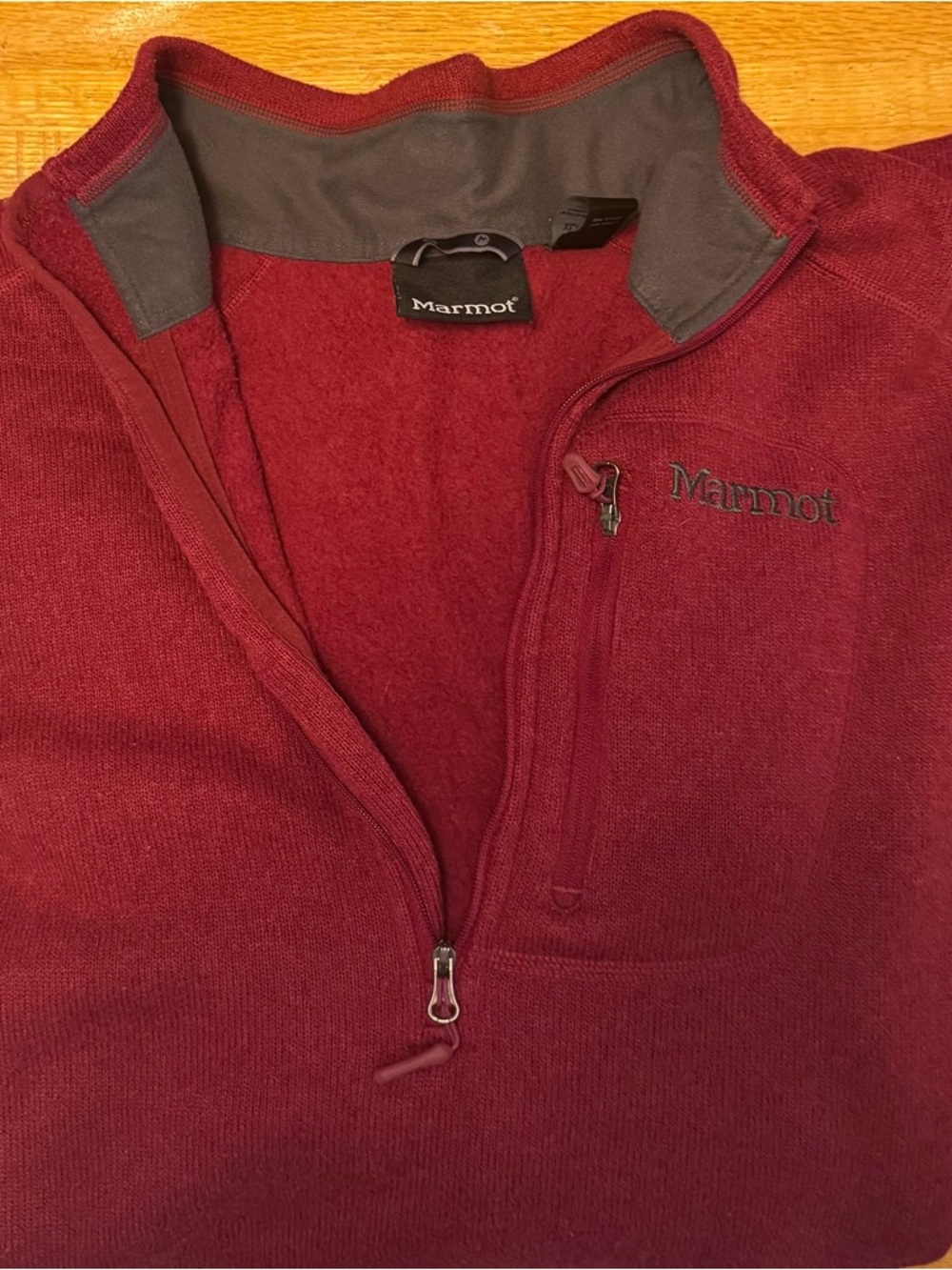 Marmot Men’s Quarter-Zip Sweater Pullover - Burgundy